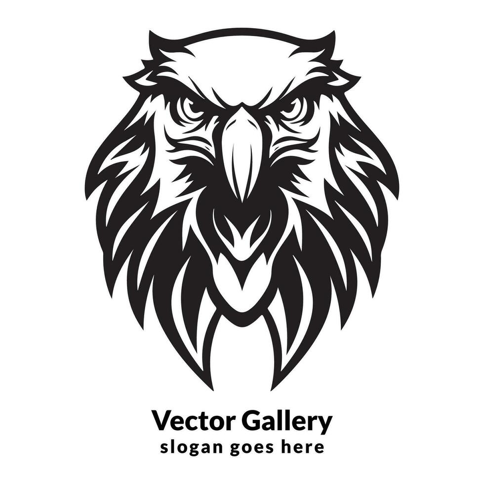 adelaar gezicht logo en tatoeëren vector