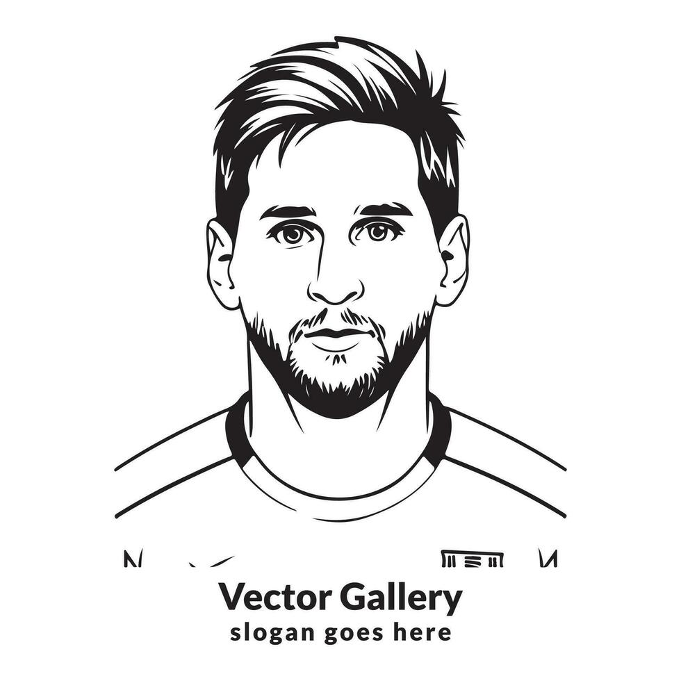 lionel messi kunst vector gezicht vector geïsoleerd portret super ster artiest beroemd logo