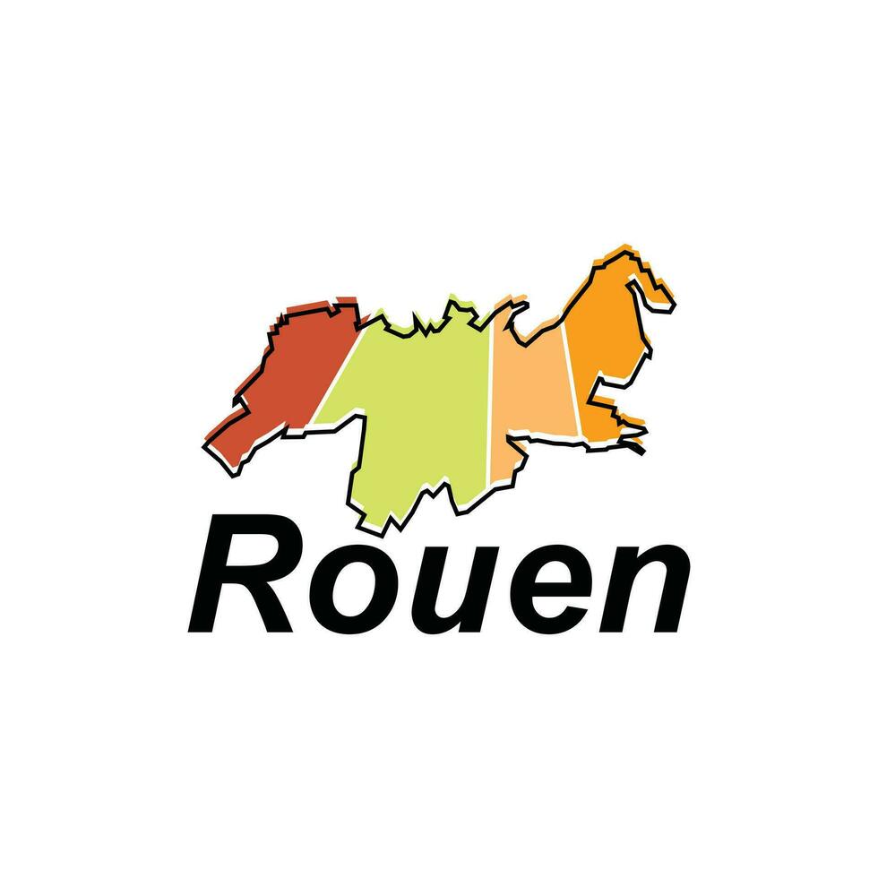 kaart van rouen kleurrijk meetkundig modern schets, hoog gedetailleerd vector illustratie vector ontwerp sjabloon, geschikt voor uw bedrijf