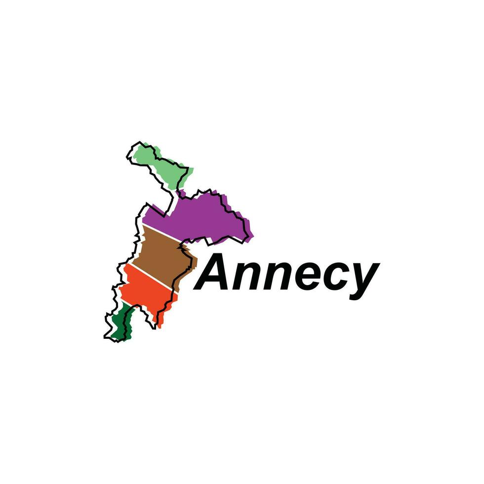 kaart van Annecy stad kleurrijk meetkundig modern schets, hoog gedetailleerd vector illustratie vector ontwerp sjabloon, geschikt voor uw bedrijf