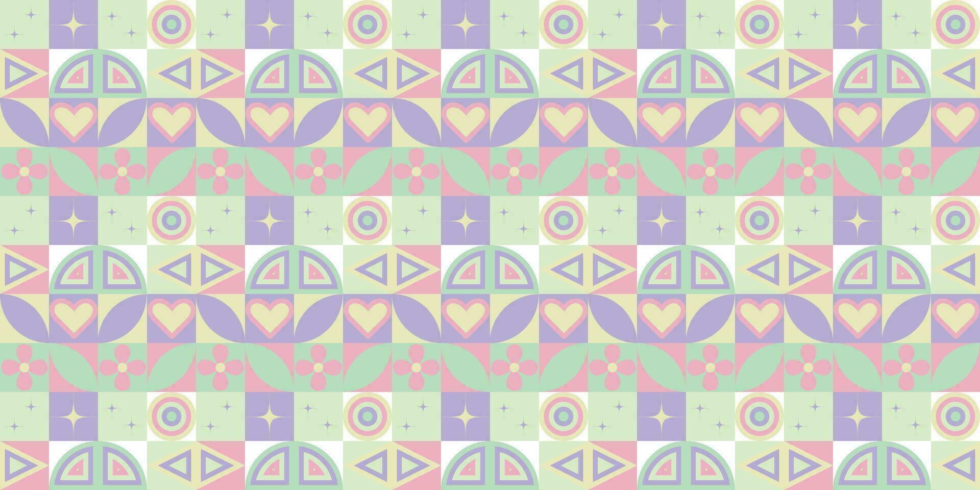 meetkundig patroon vector achtergrond met Scandinavisch abstract kleur of Zwitsers geometrie prints van rechthoeken, pleinen en cirkels vorm ontwerp