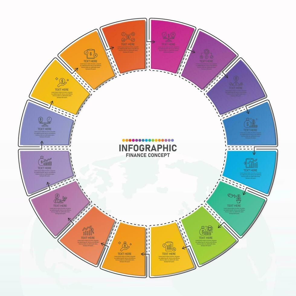 infographic met 16 stappen, werkwijze of opties. vector