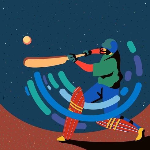 batsman cricket speler vector