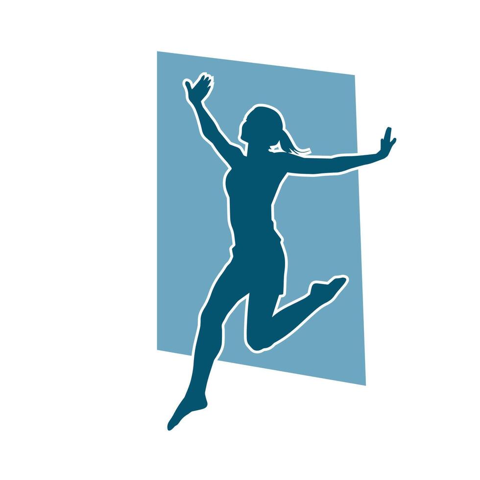 silhouet van een vrouw ballet danser in actie houding. silhouet van een ballerina meisje dansen houding. vector