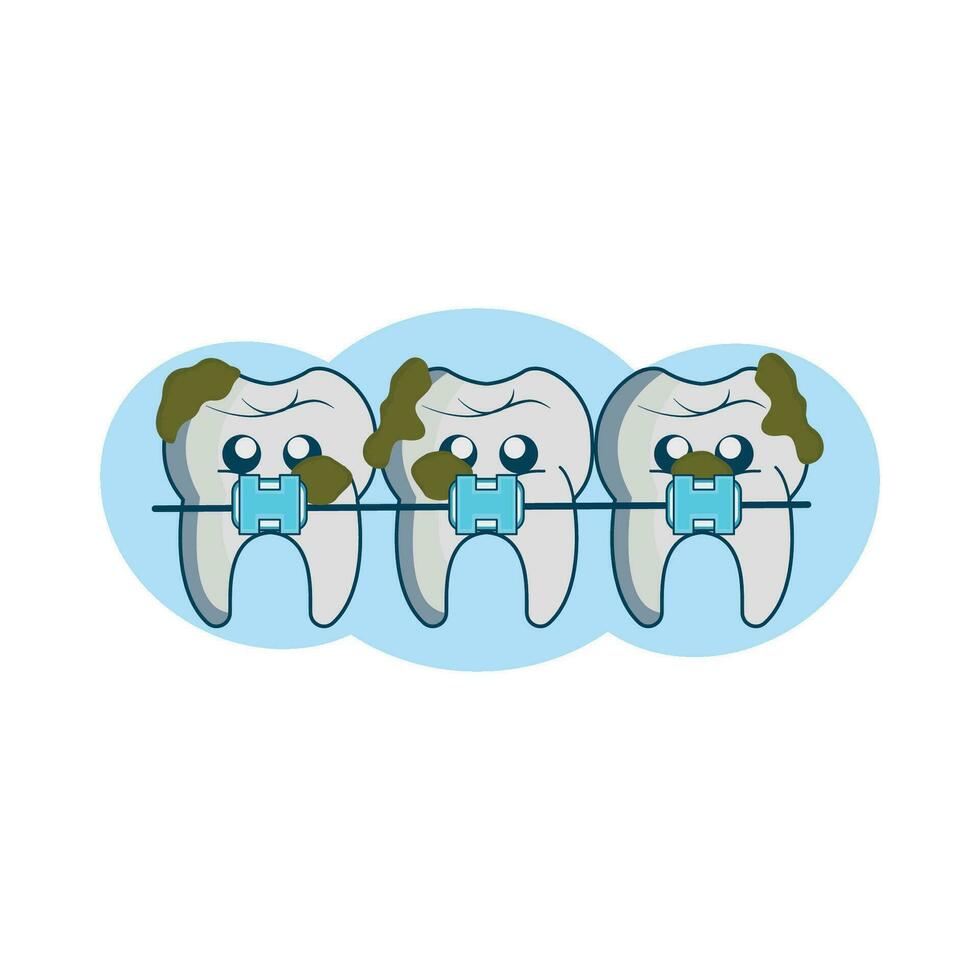 illustratie van vuil tanden vector