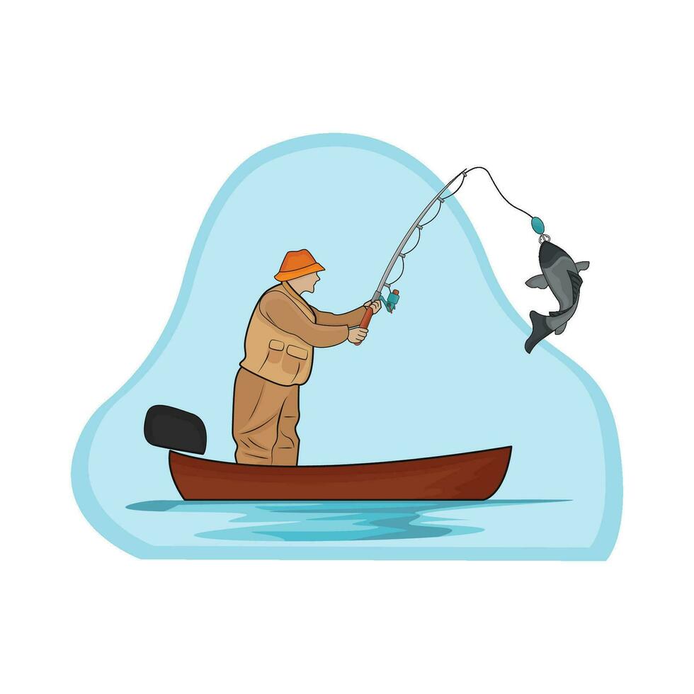 illustratie van visvangst vector
