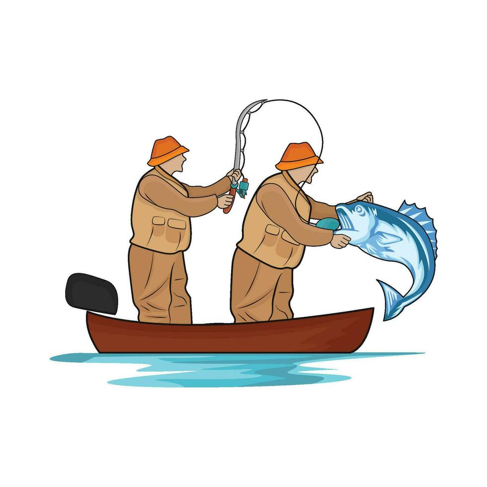 illustratie van visvangst vector