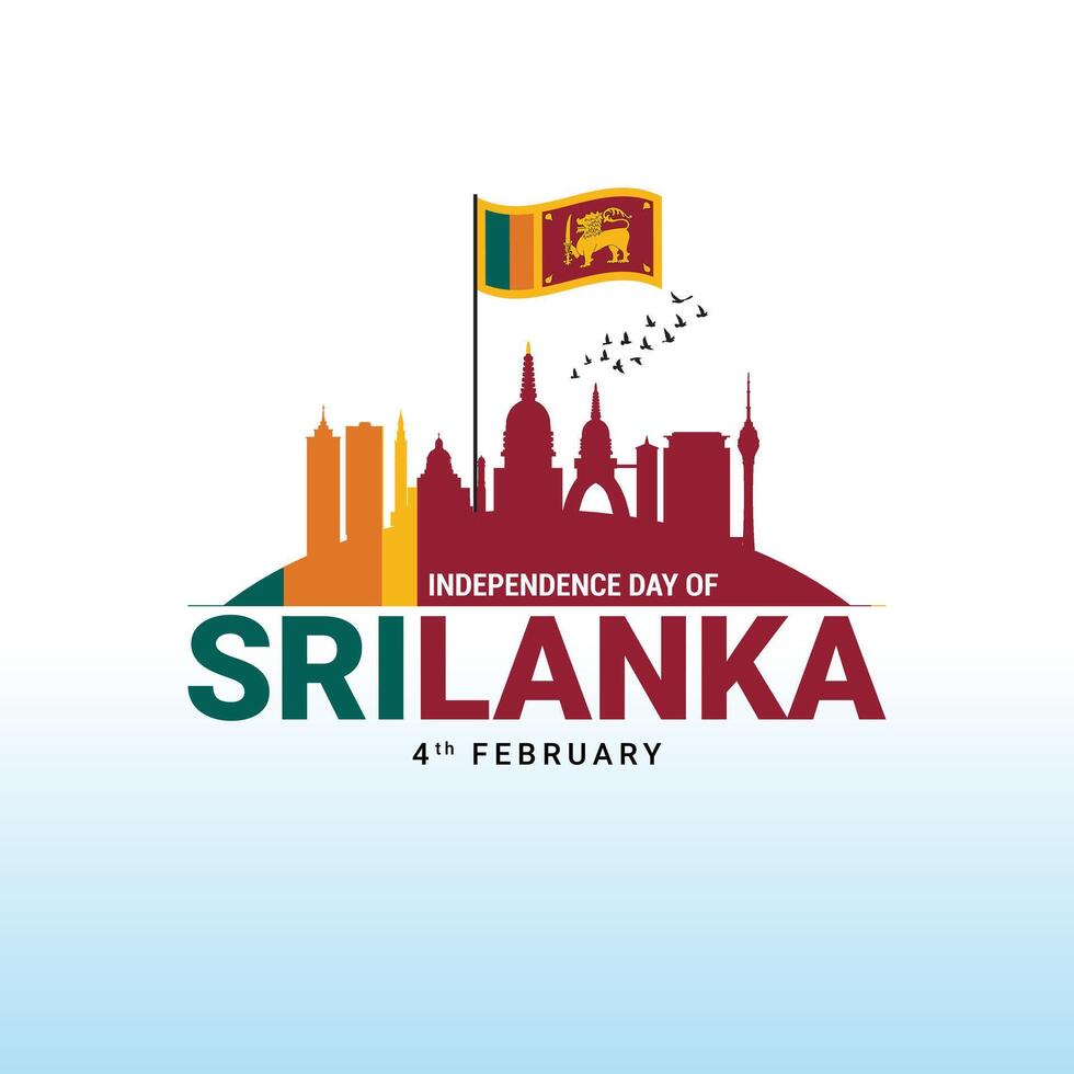 sri lankaans onafhankelijkheid dag. sri lanka dag verdediging concept. sjabloon voor achtergrond, banier, kaart, en poster. bewerkbare vector illustratie. nationaal dag van sri lanka