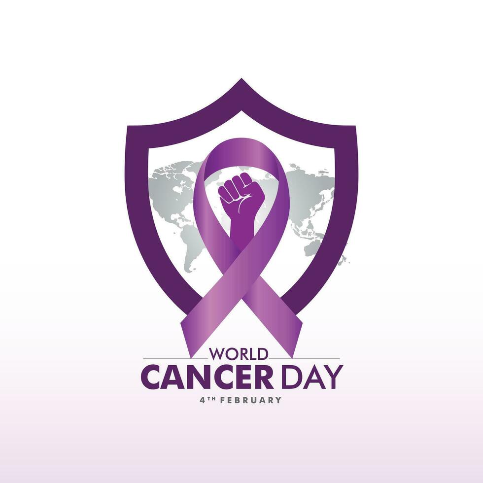 wereld kanker dag is gevierd Aan 4e februari elke jaar naar creëren creatief ontwerpen, verhogen bewustzijn over kanker, en aanmoedigen haar preventie, detectie, en behandeling. vector illustratie