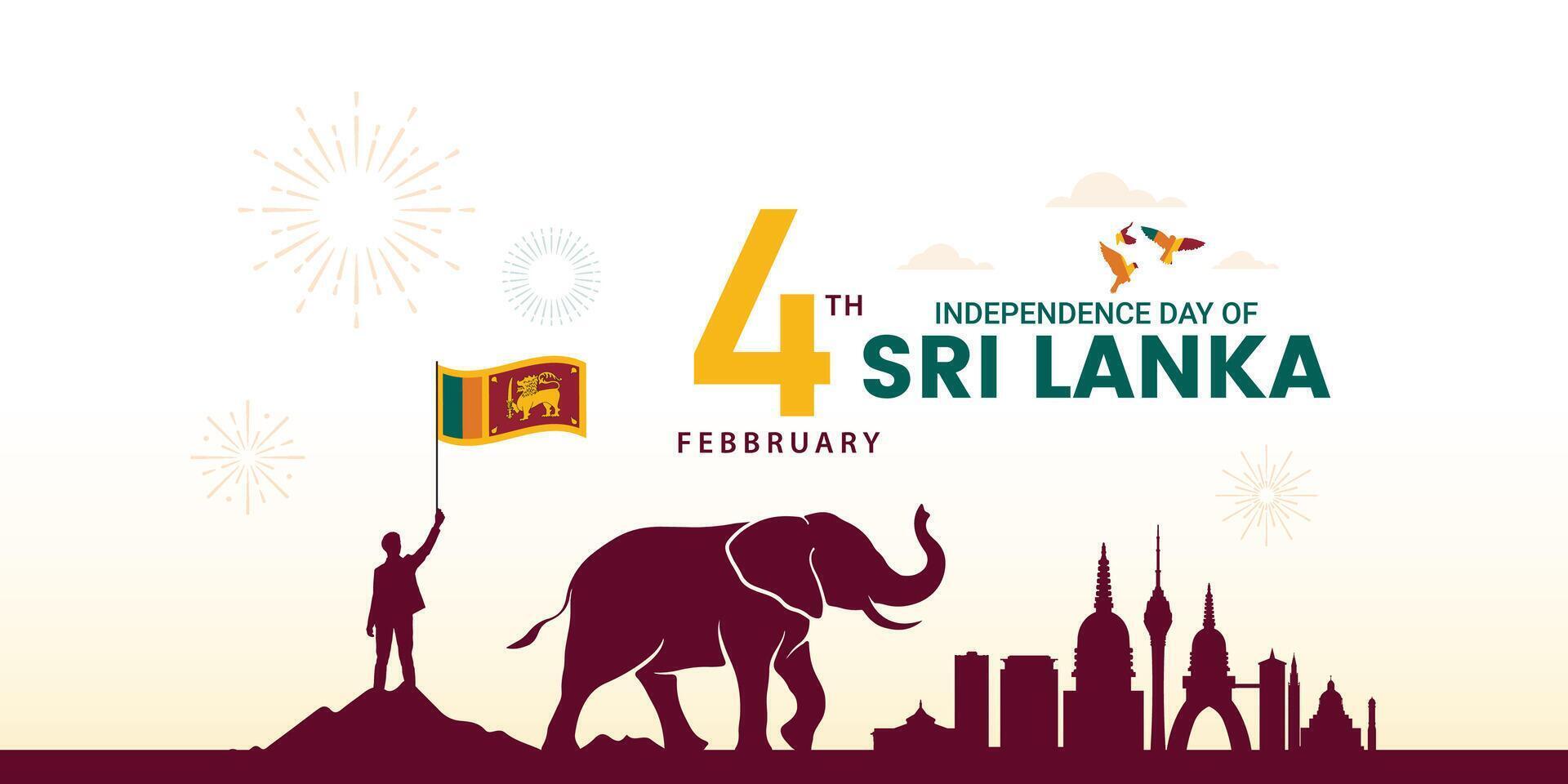 sri lankaans onafhankelijkheid dag. sri lanka dag verdediging concept. sjabloon voor achtergrond, banier, kaart, en poster. bewerkbare vector illustratie. nationaal dag van sri lanka