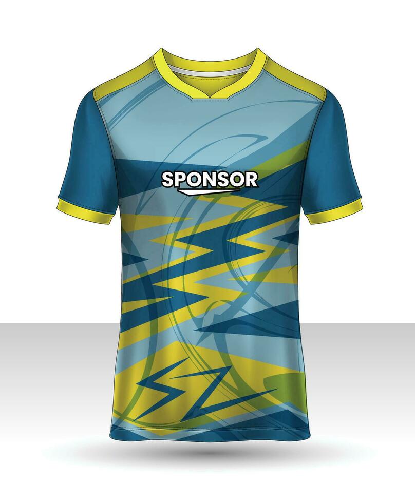 t-shirt Jersey ontwerp vector sjabloon, sport- Jersey concept met voorkant en terug visie voor voetbal, krekel, Amerikaans voetbal, tennis en badminton