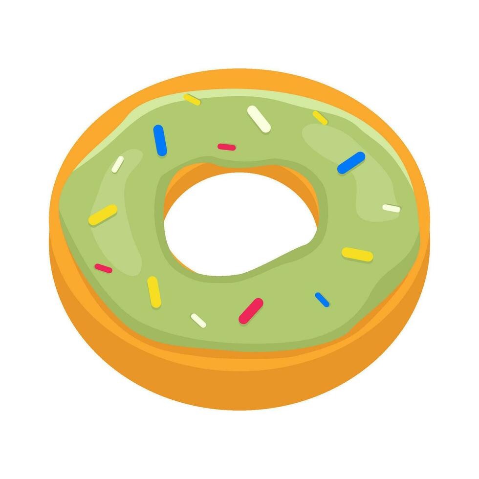 donut geglazuurd zoet toetje illustratie vector