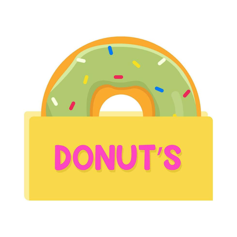 donut geglazuurd zoet toetje in verpakking illustratie vector