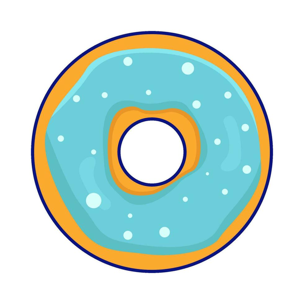 donut geglazuurd zoet toetje illustratie vector