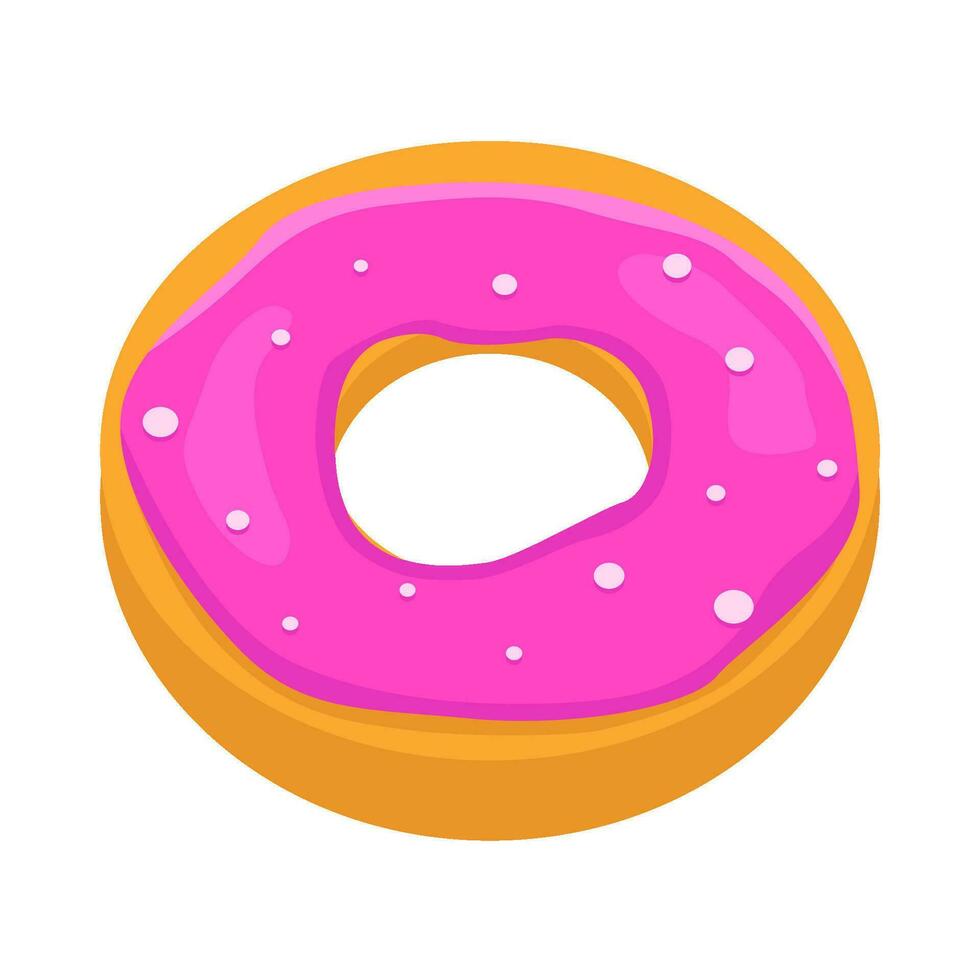 donut geglazuurd zoet toetje illustratie vector