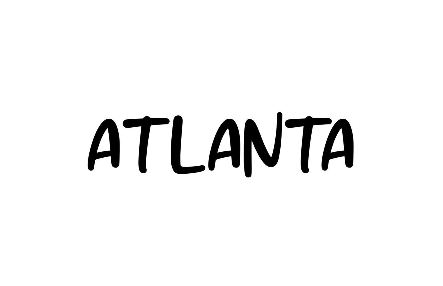 atlanta city handgeschreven typografie word tekst hand belettering. moderne kalligrafie tekst. zwarte kleur vector