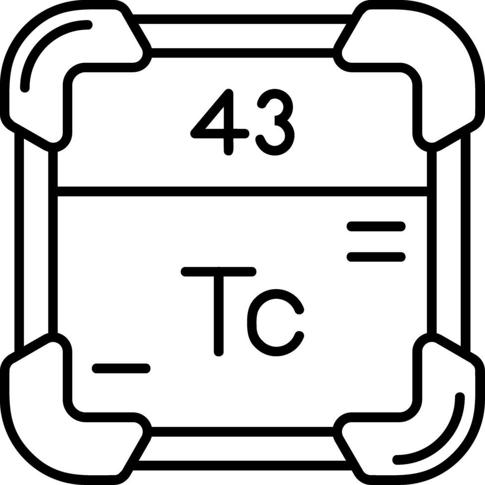 technetium lijn icoon vector