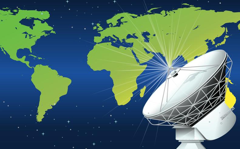 Een satelliet in de ruimte vector