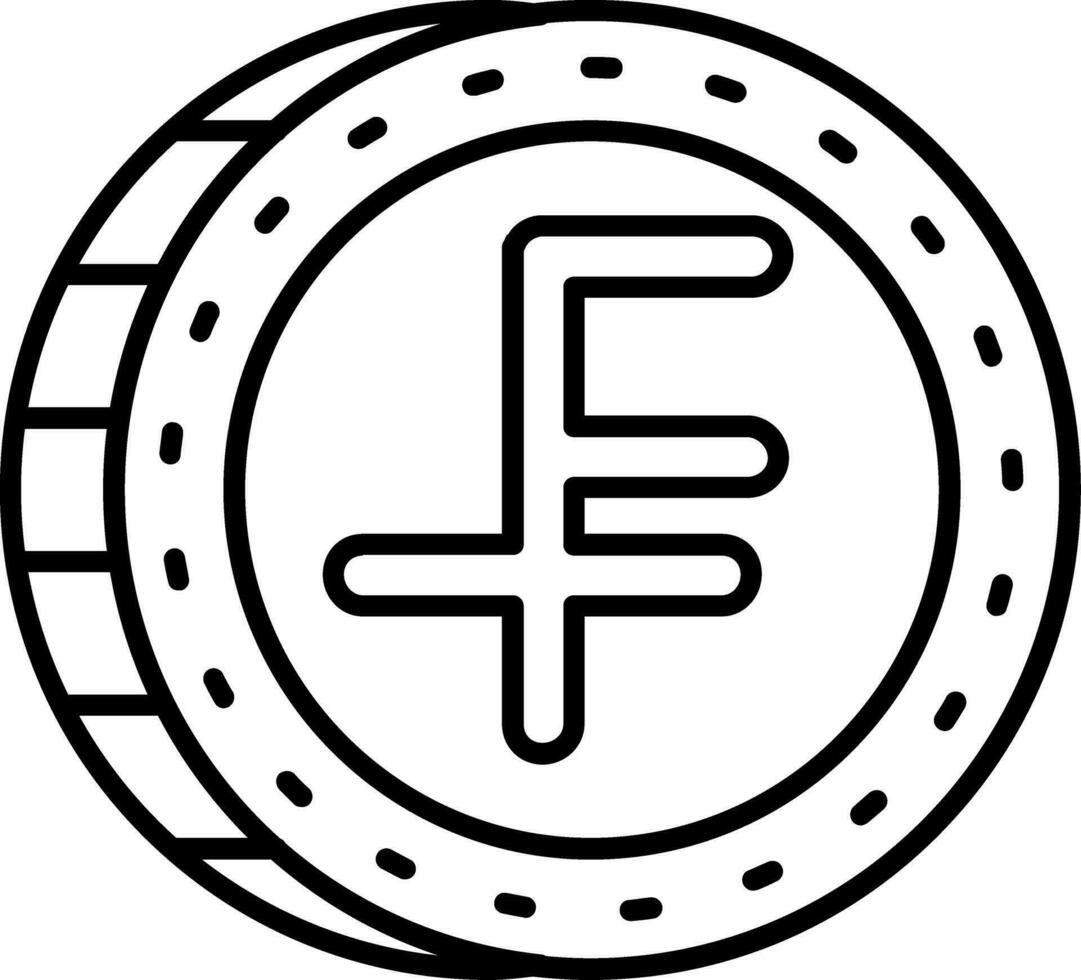 Zwitsers franc lijn icoon vector