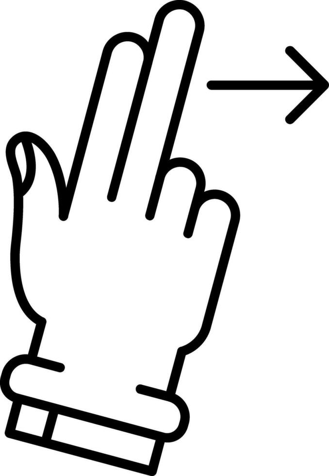 twee vingers Rechtsaf lijn icoon vector
