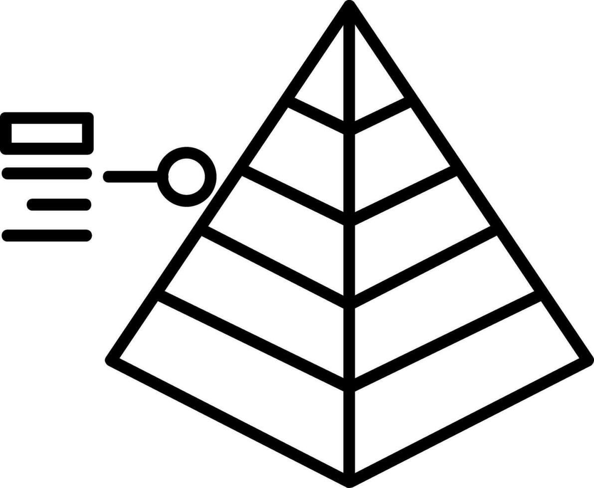 piramide lijn icoon vector