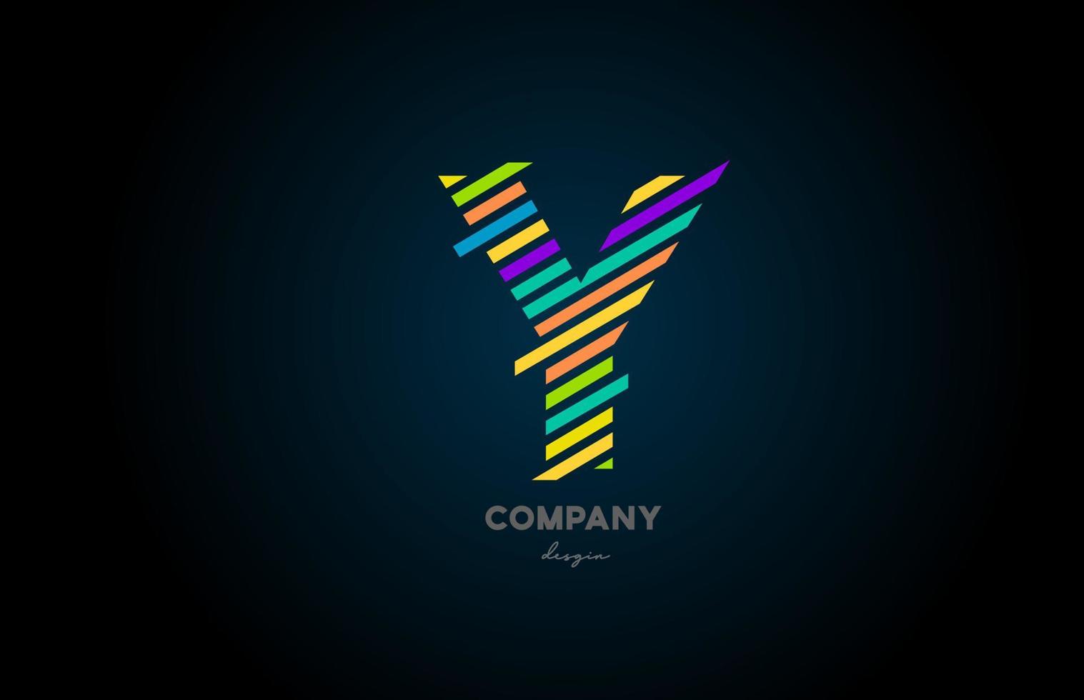 gekleurde letter logo y alfabet pictogram ontwerp voor zaken en bedrijf vector