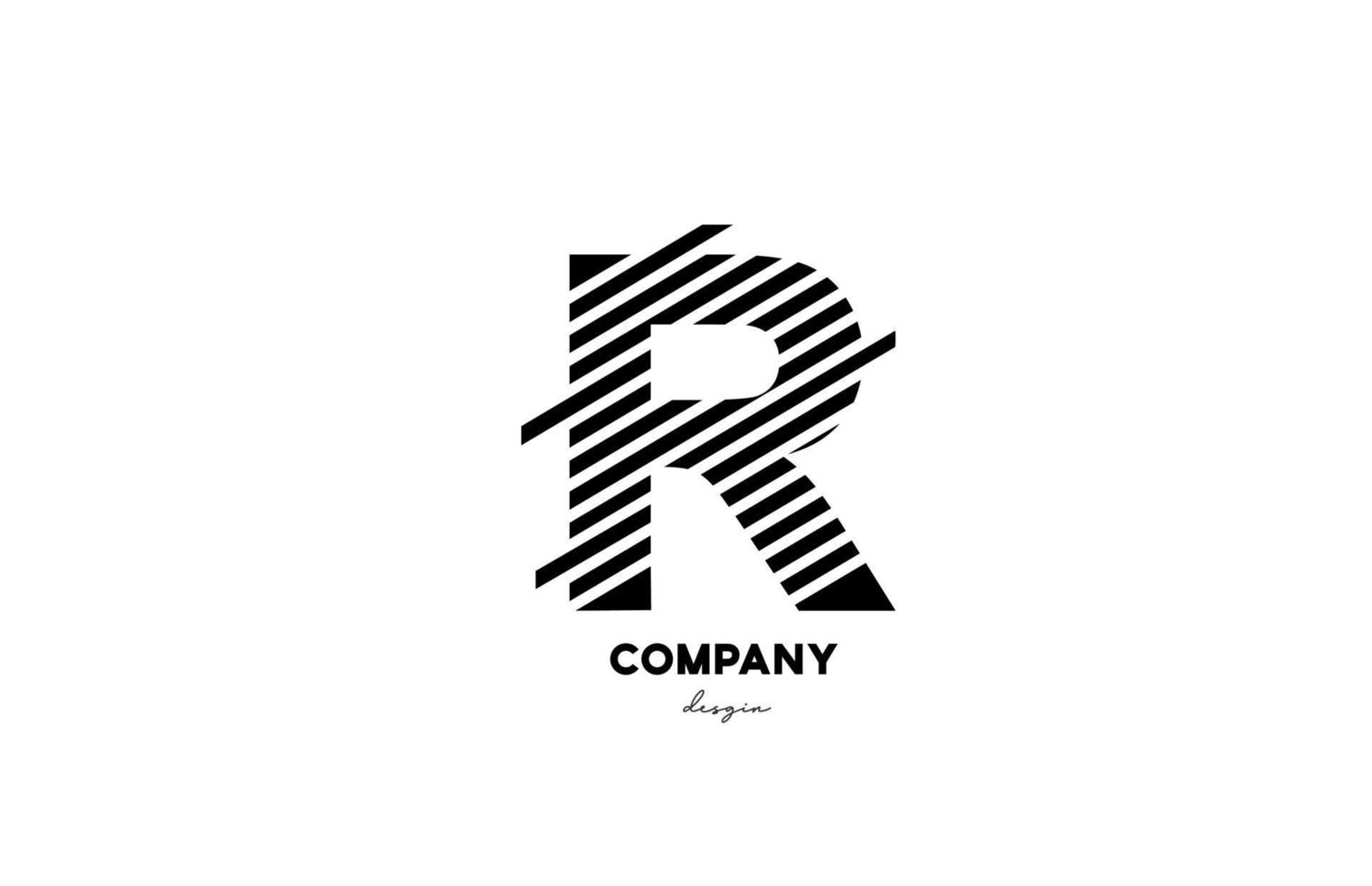 zwart-wit r alfabet letter logo ontwerp pictogram voor bedrijf en bedrijf vector