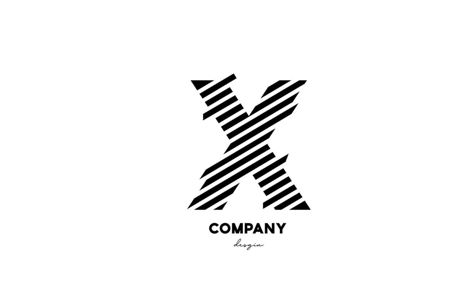 zwart-wit x alfabet letter logo ontwerp pictogram voor bedrijf en bedrijf vector