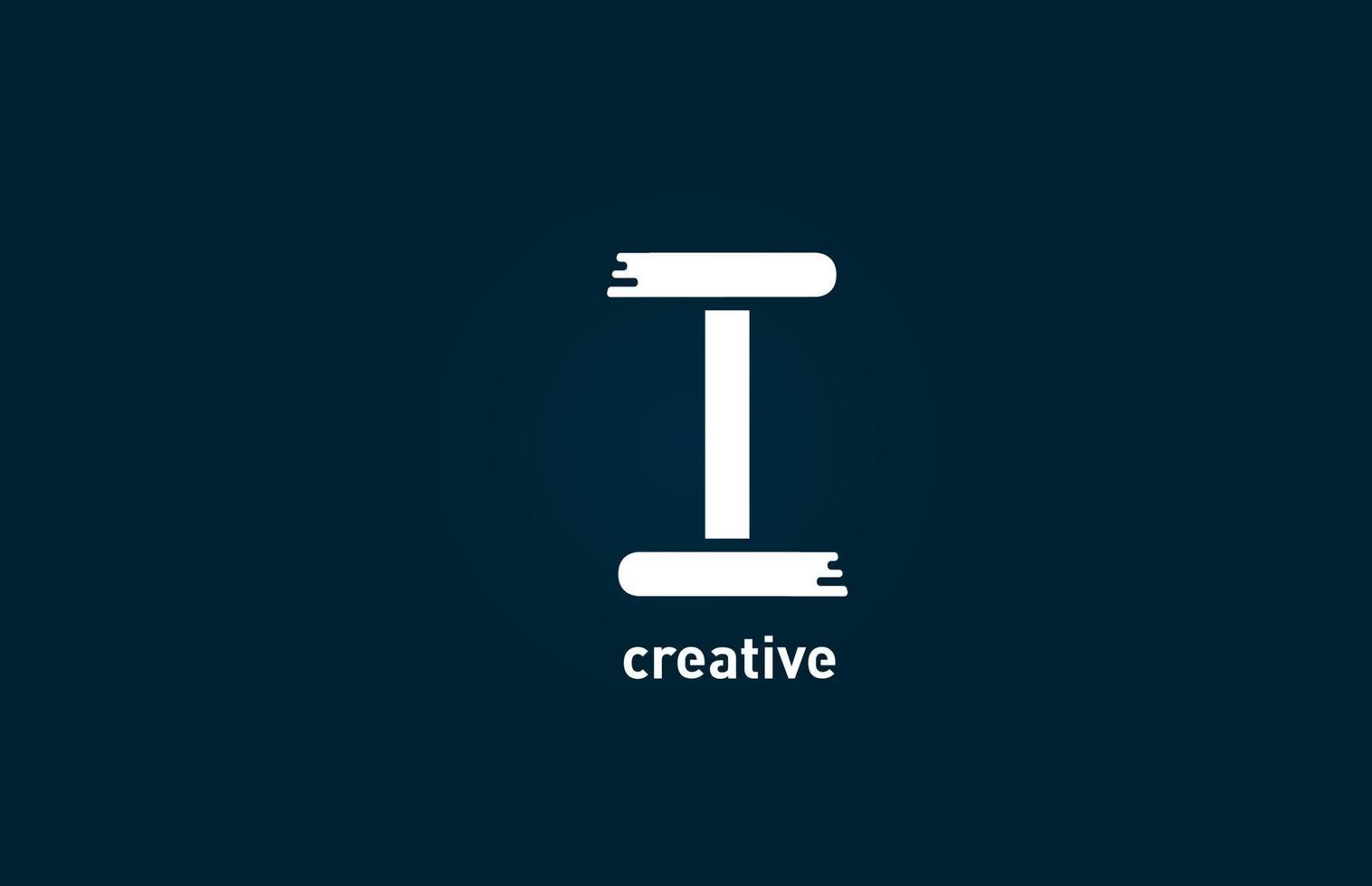 witte creatieve i letter alfabet logo ontwerp pictogram voor bedrijf en bedrijf vector