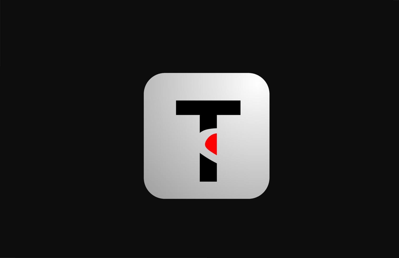 t alfabet letterpictogram logo voor bedrijf en bedrijf met eenvoudig zwart-wit ontwerp vector