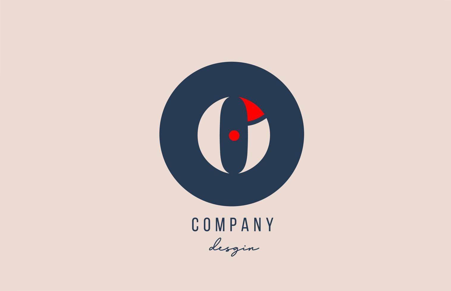 rode stip o letter alfabet logo pictogram ontwerp met blauwe cirkel voor bedrijf en bedrijf vector