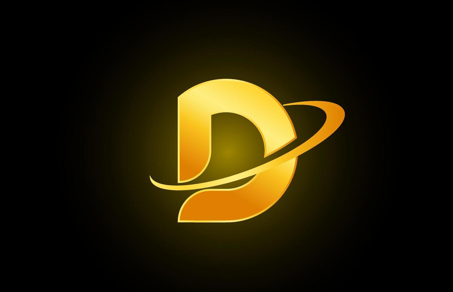 d alfabet letterpictogram logo voor bedrijf en bedrijf met gouden ontwerp vector