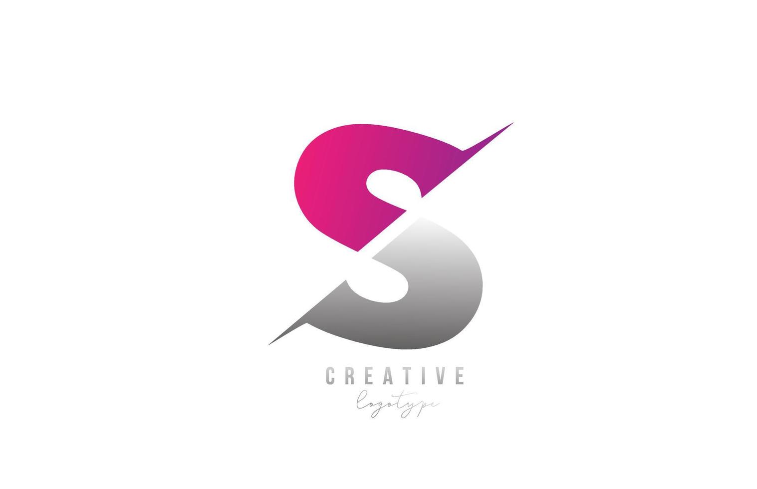 s roze en grijs letter logo alfabet pictogram ontwerp voor bedrijf en onderneming vector