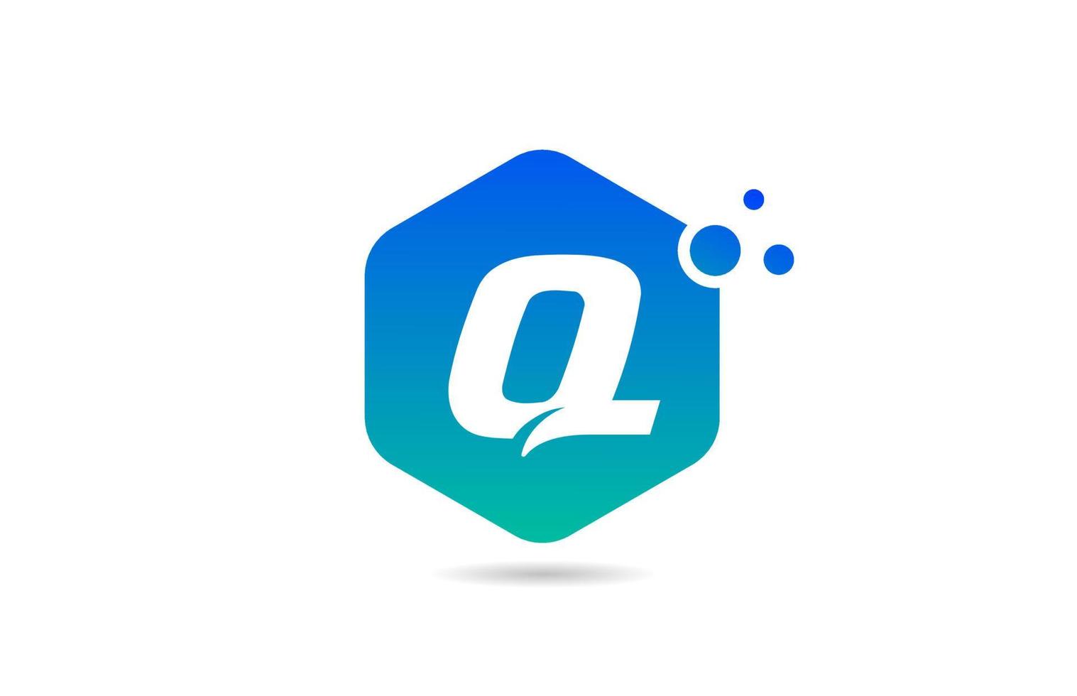 groen blauw q alfabet letter logo pictogram ontwerp met ruit voor bedrijf en bedrijf vector