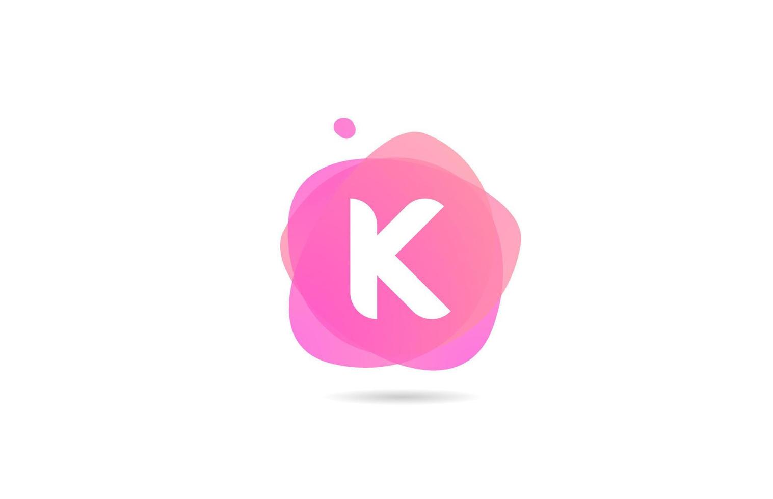roze witte k alfabet letter logo voor bedrijf en bedrijf met verloop ontwerp. pastel sjabloon voor huisstijl vector