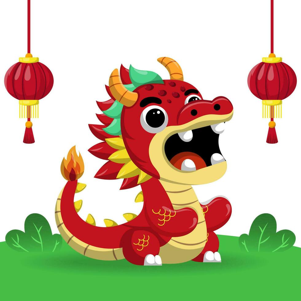 schattig draak vector illustratie speciaal Chinese nieuw jaar