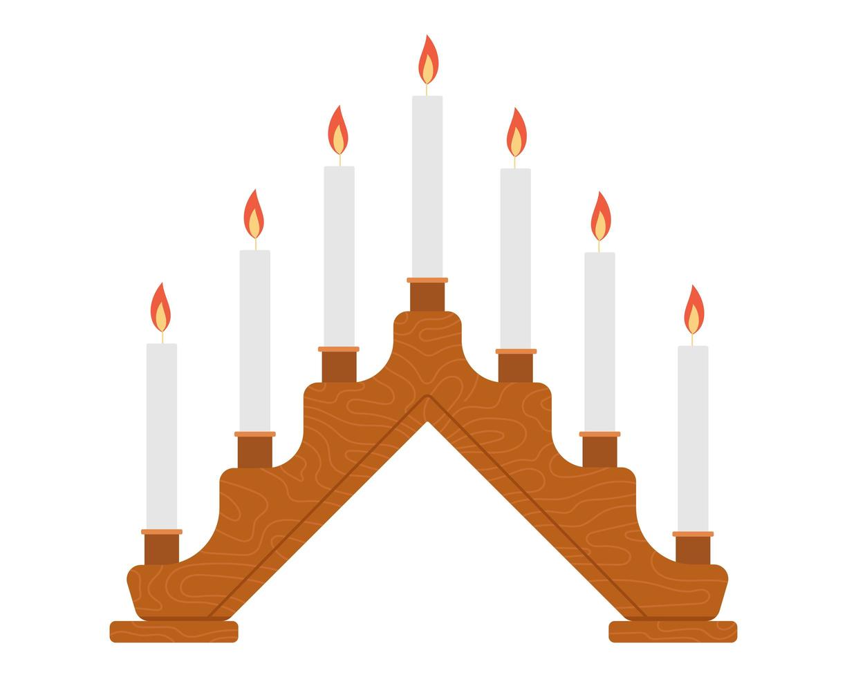 advent verlichting kaars bogen kerstmis. vector illustratie