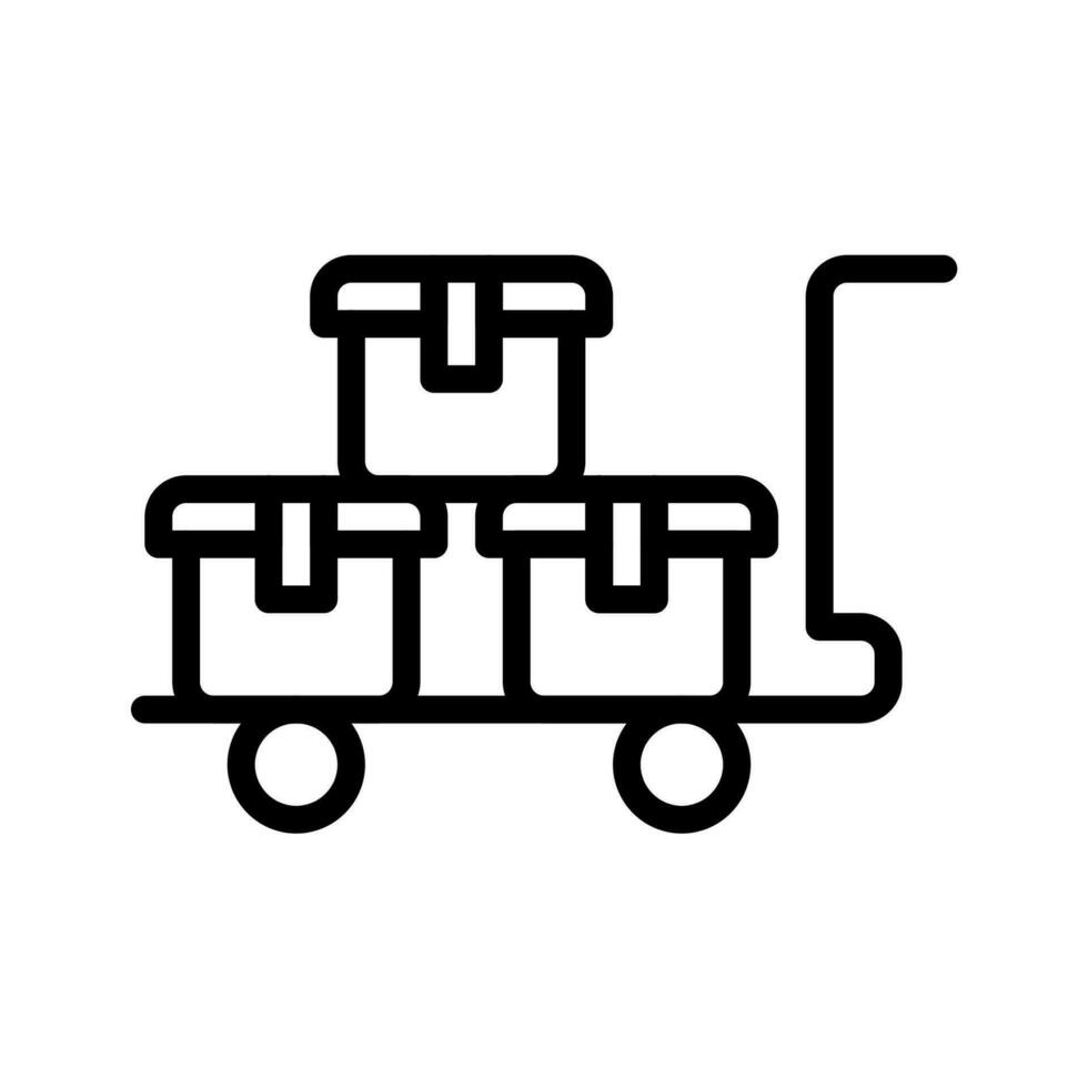 trolly doos icoon of logo illustratie schets stijl. pictogrammen e-commerce. vector