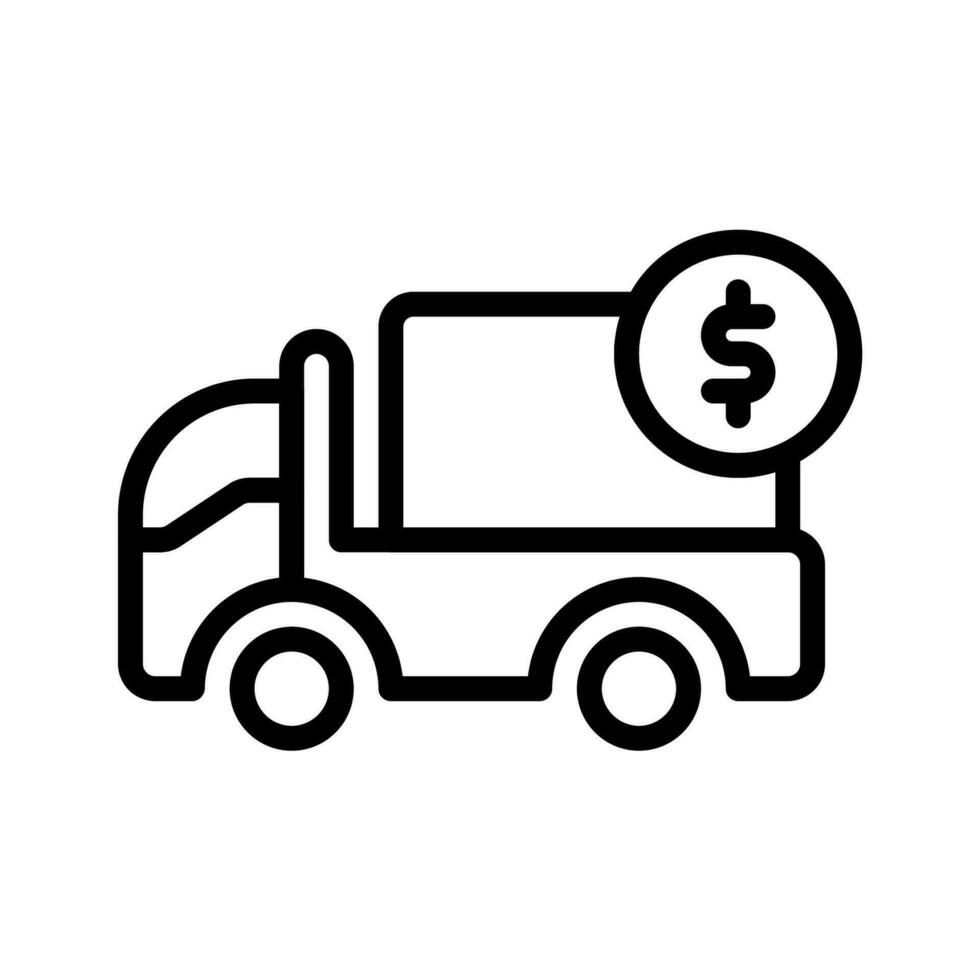 vrachtwagen, Verzending icoon of logo illustratie schets stijl. pictogrammen e-commerce. vector