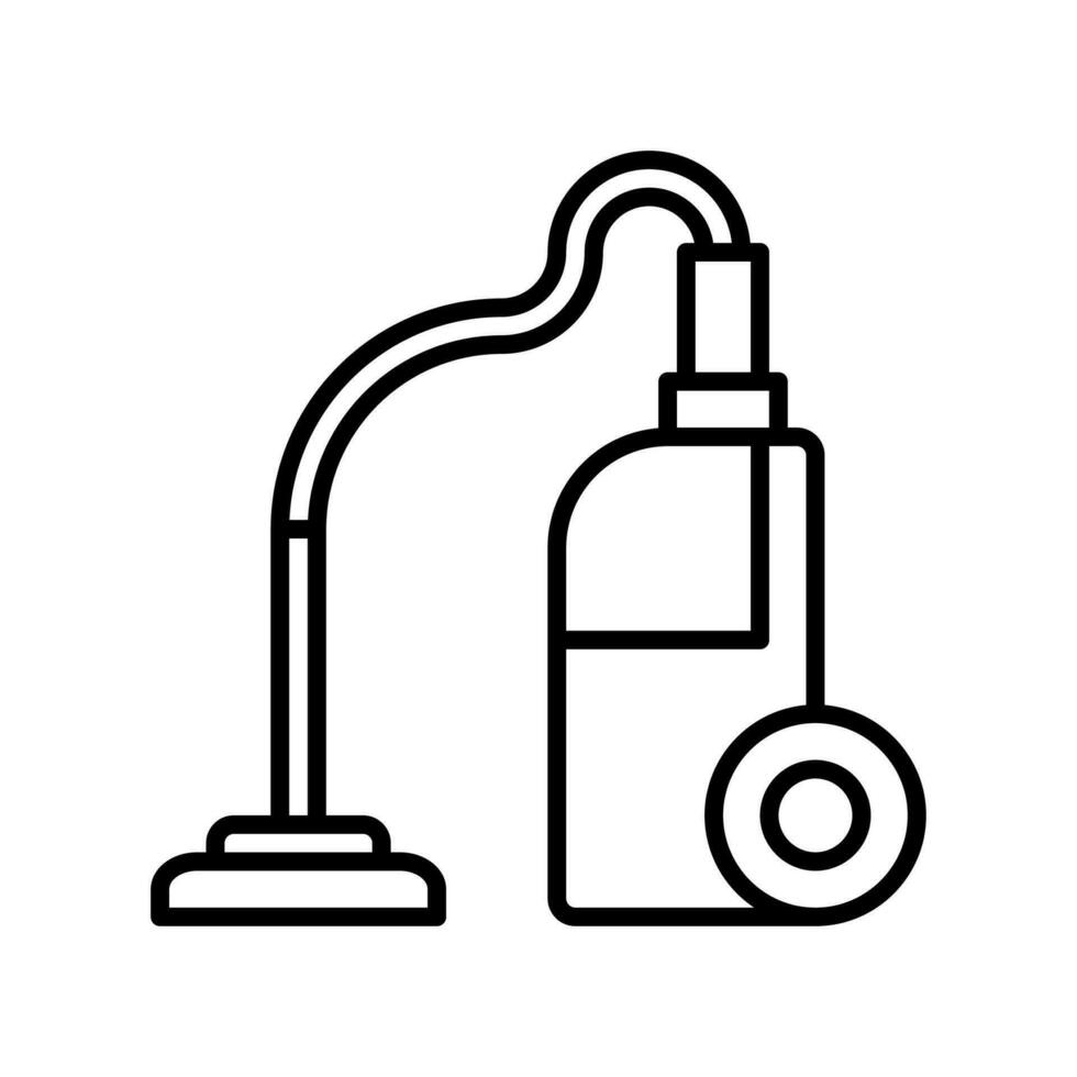 vacuüm schoonmaakster icoon vector of logo illustratie schets zwart kleur stijl