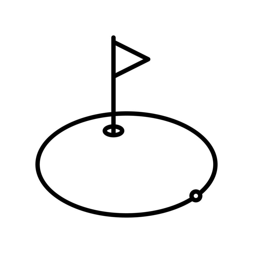 golf icoon vector of logo illustratie schets zwart kleur stijl