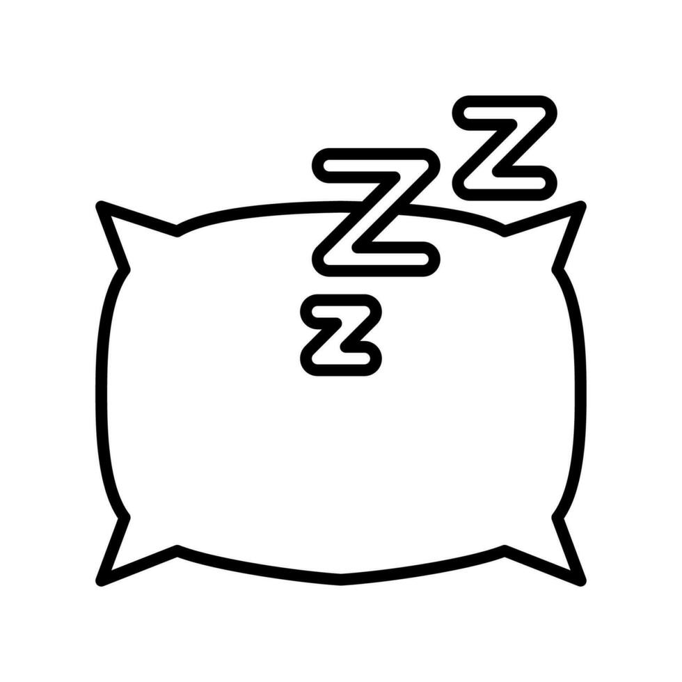 slaap icoon vector of logo illustratie schets zwart kleur stijl