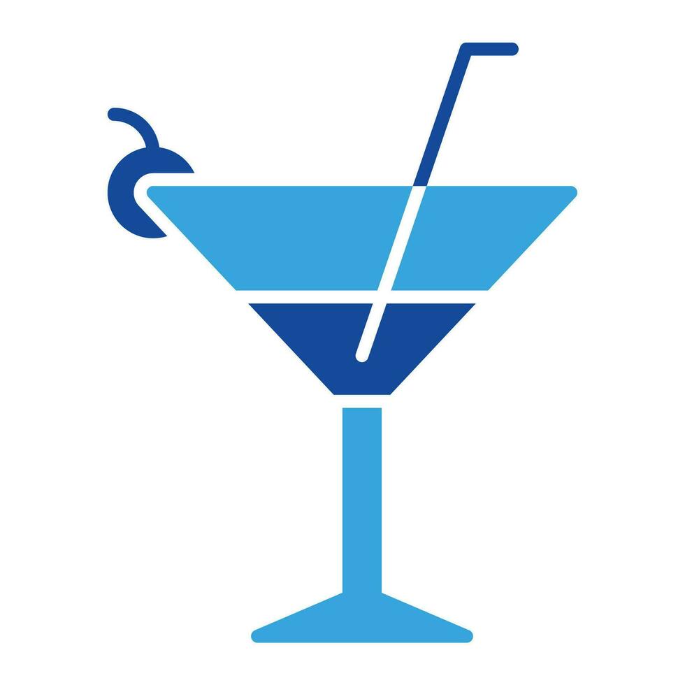 cocktail drinken icoon vector of logo illustratie glyph kleur stijl