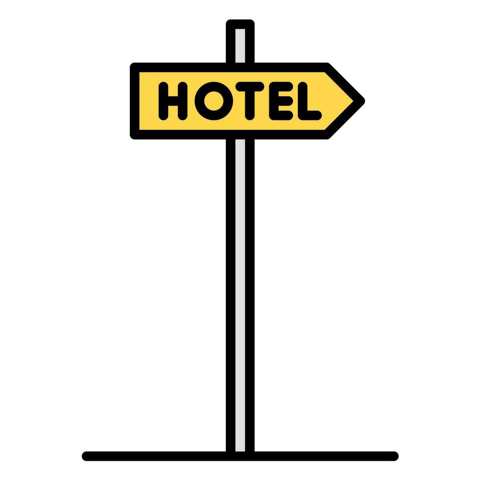 hotel icoon vector of logo illustratie schets zwart kleur stijl