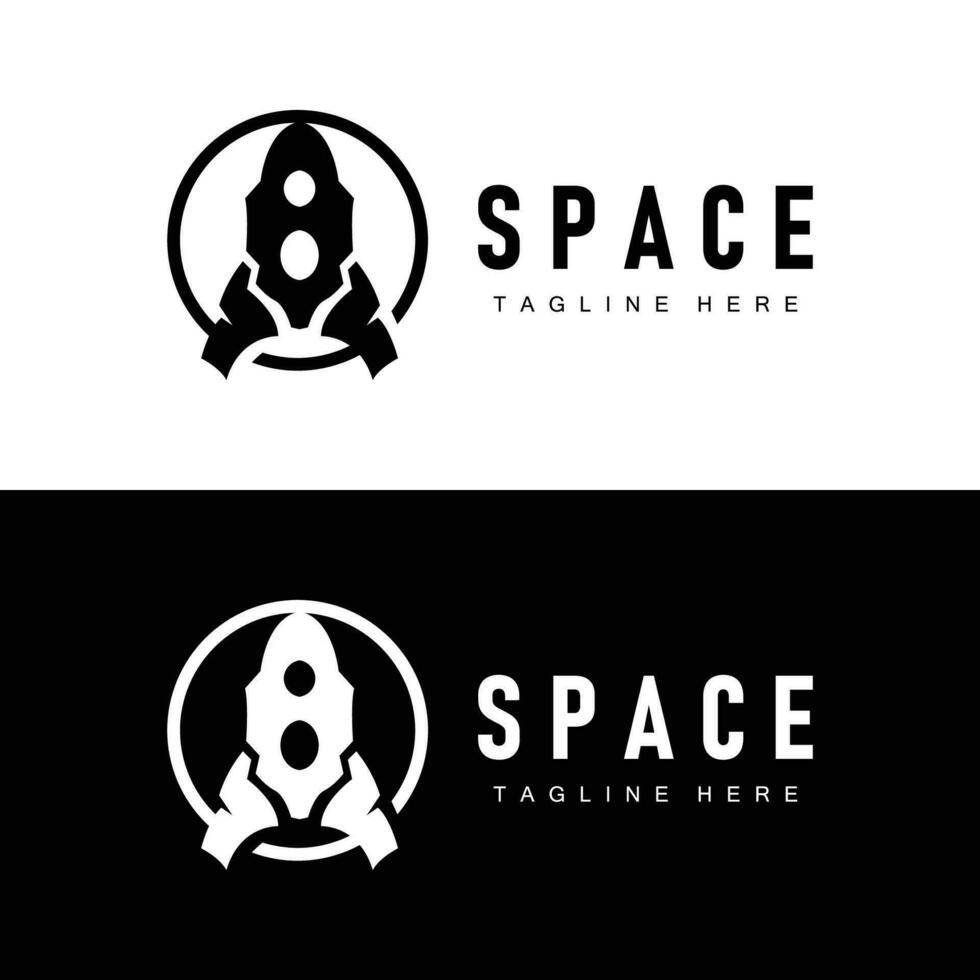 raket logo gemakkelijk ontwerp silhouet merk ruimte voertuig minimalistische illustratie sjabloon vector