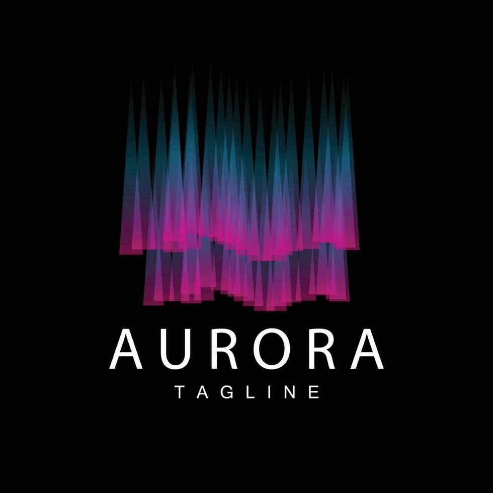 Aurora logo, lucht natuur landschap ontwerp, symbool vector illustratie sjabloon