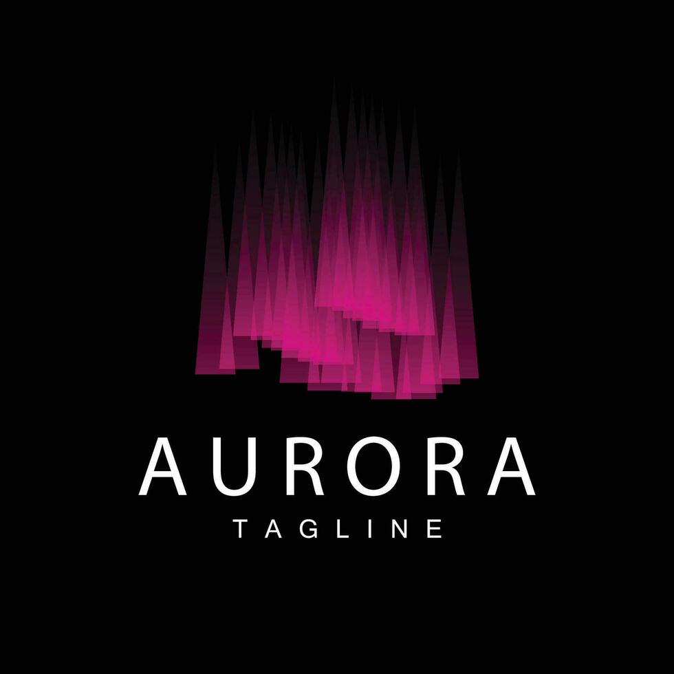Aurora logo, lucht natuur landschap ontwerp, symbool vector illustratie sjabloon