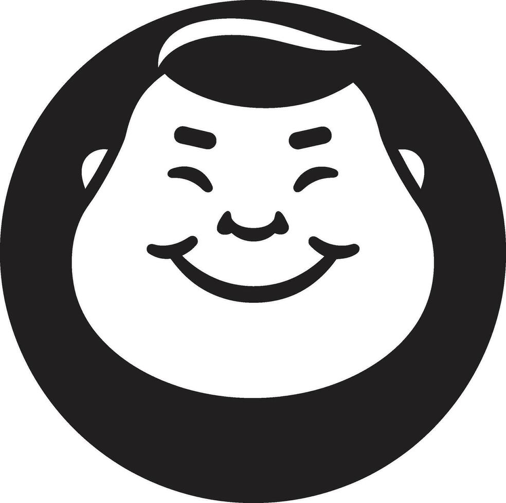 zoet kampioen donker vector logo van een mollig figuur mollig trots zwart icoon voor zwaarlijvigheid belangenbehartiging