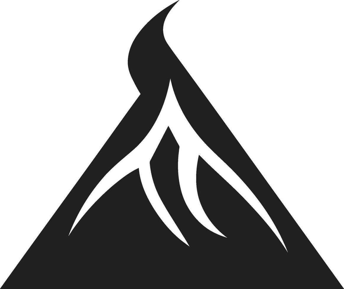 vuur pieken vulkaan in stoutmoedig zwart vector lava erfenis zwart logo voor vulkanisch majesteit