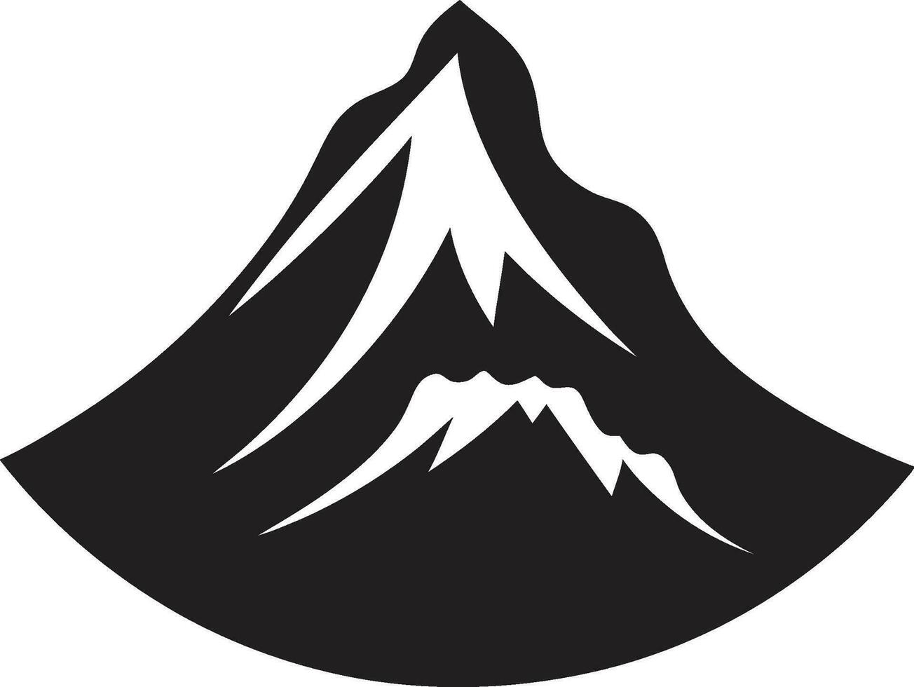 dynamisch pieken zwart vector logo voor vulkanisch majesteit vulkanisch kracht berg uitbarsting in zwart icoon